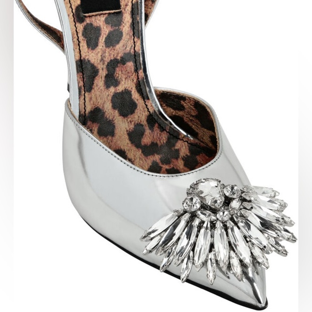 Philipp Plein Mirror Leather Ankle Strap Brooch Heels - Picture 4 of 5
